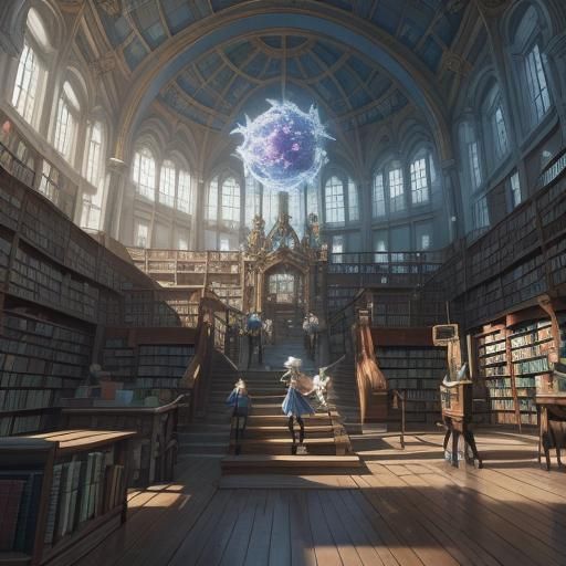 Fairies and Trolls Help Librarian in Anime Style