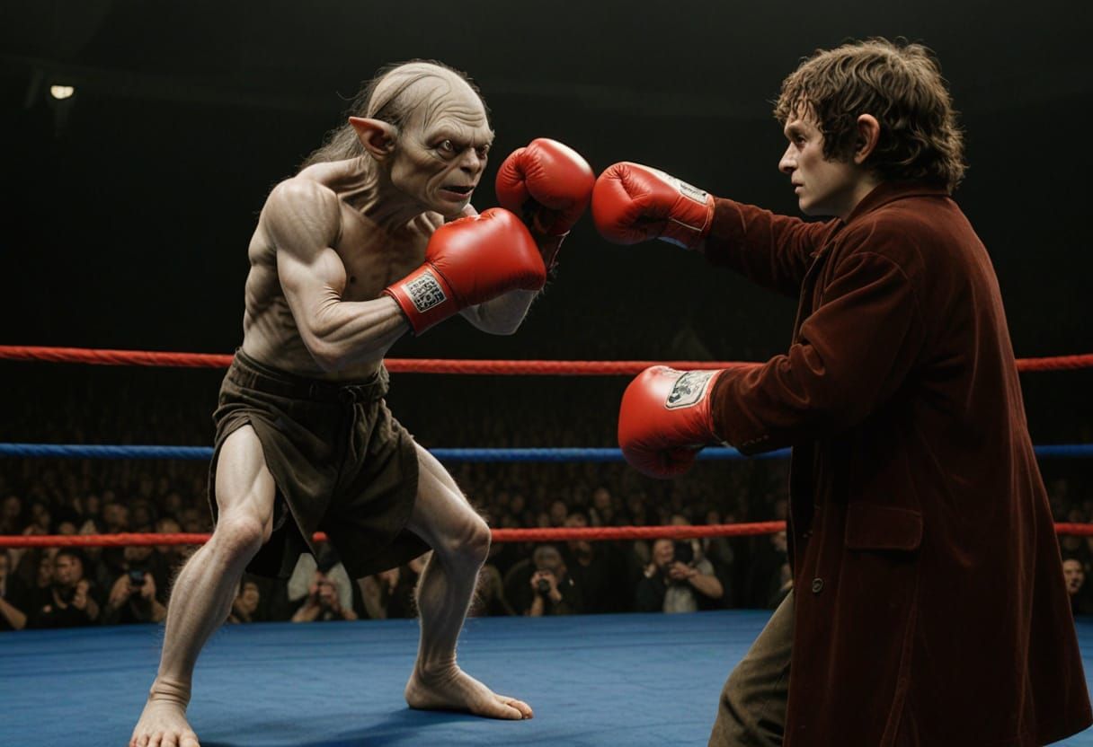 Gollum vs. Frodo: Boxing Ring Showdown