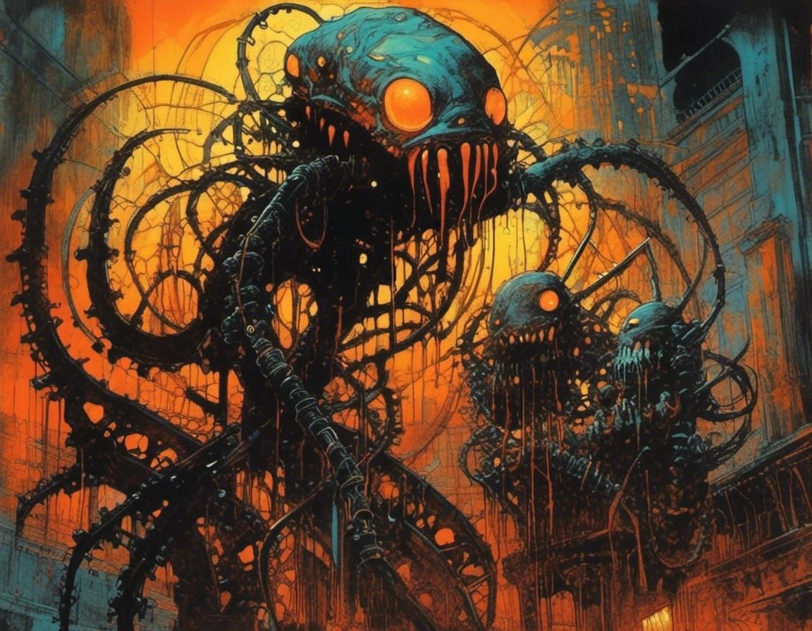 Flesh Abomination Orange Symbiote in Graffiti Art