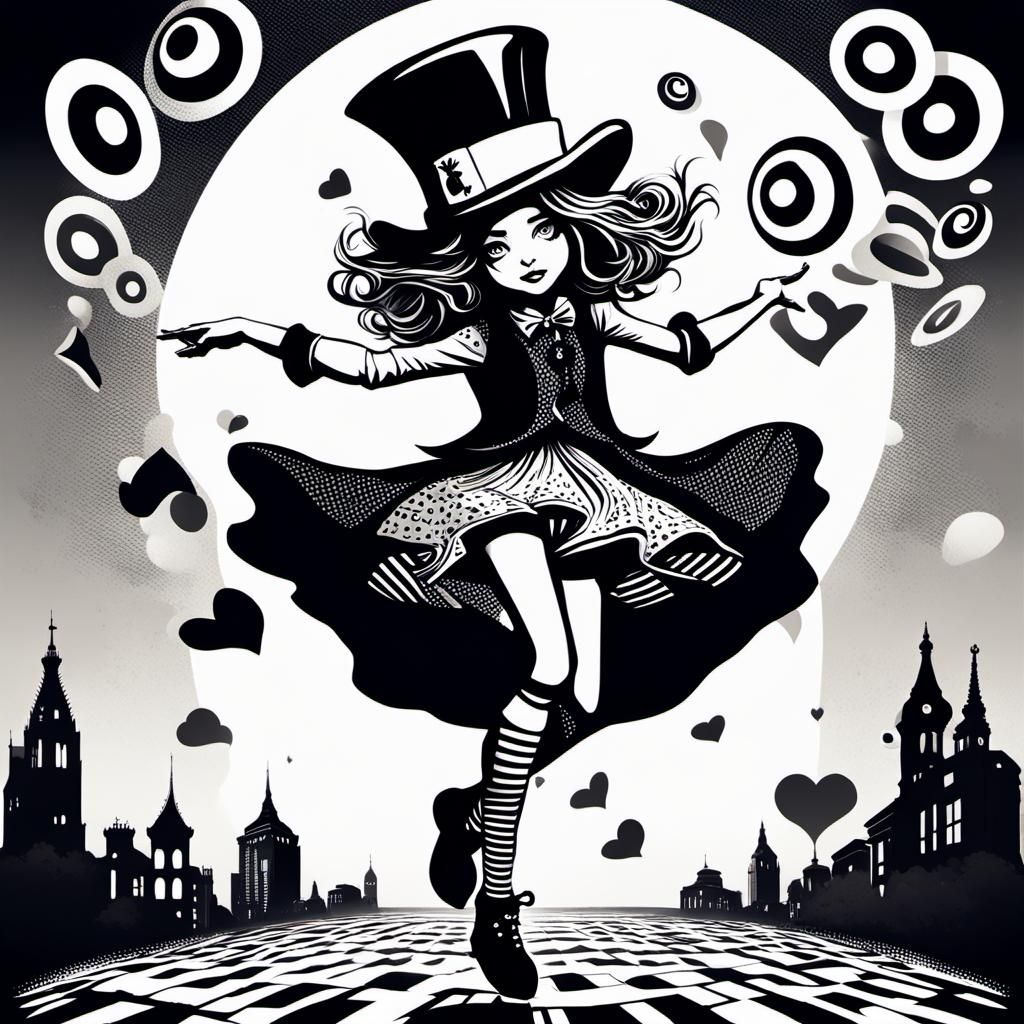 Enigmatic Anime Dancer with Mad Hatter Hat