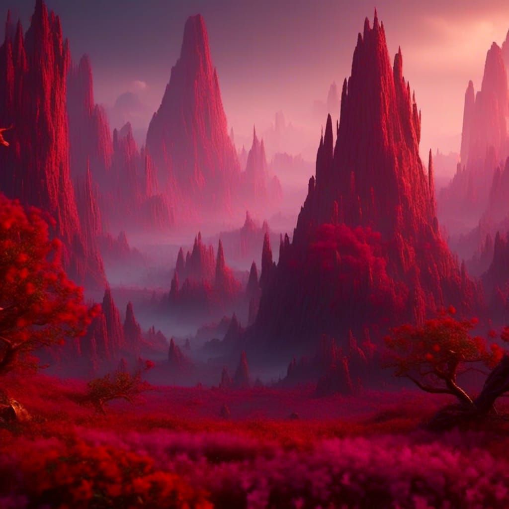 Fantastical Forest Matte Painting in Deep Color