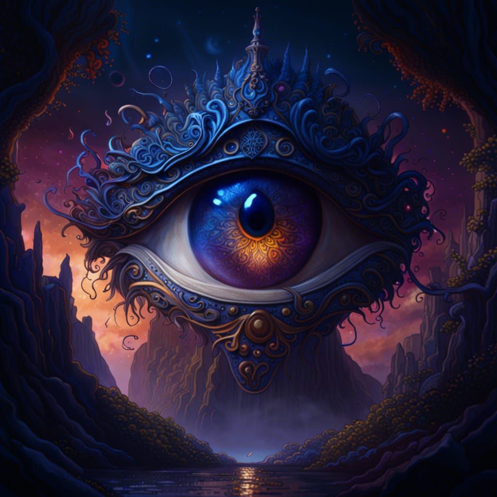 Mystic Eye: Detailed Matte Painting in Fantasy Art Style