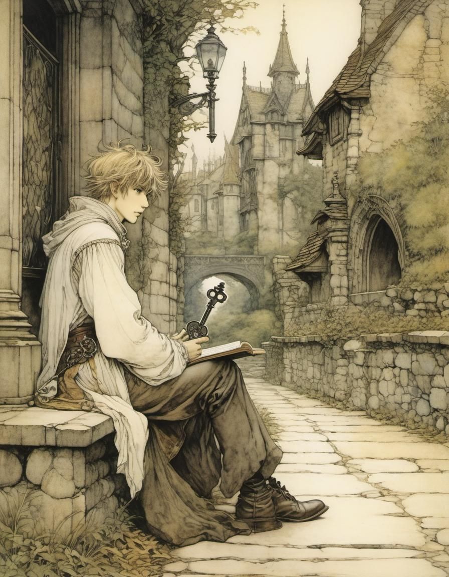 Anime Key Inspired by Arthur Rackham, Pixiv Style