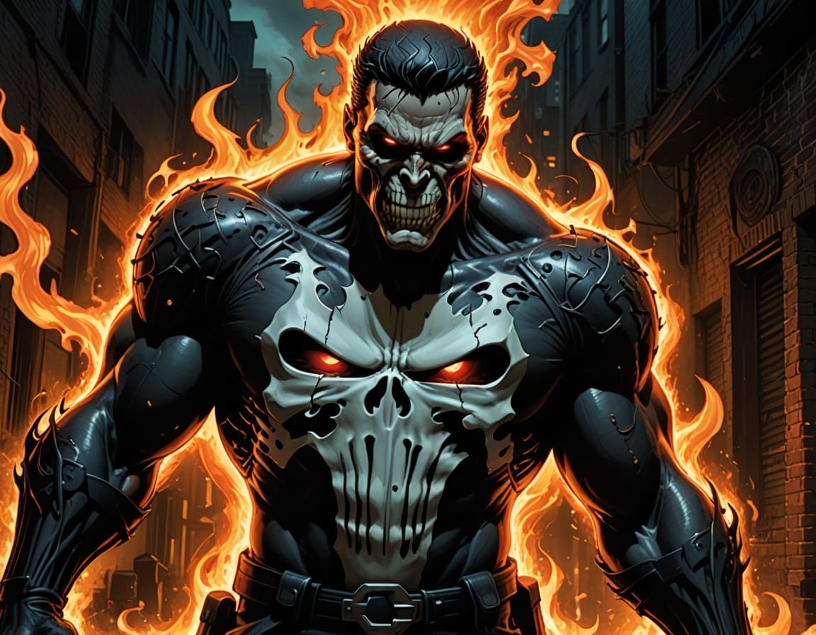 The Punisher Transformed by Hellish Flames