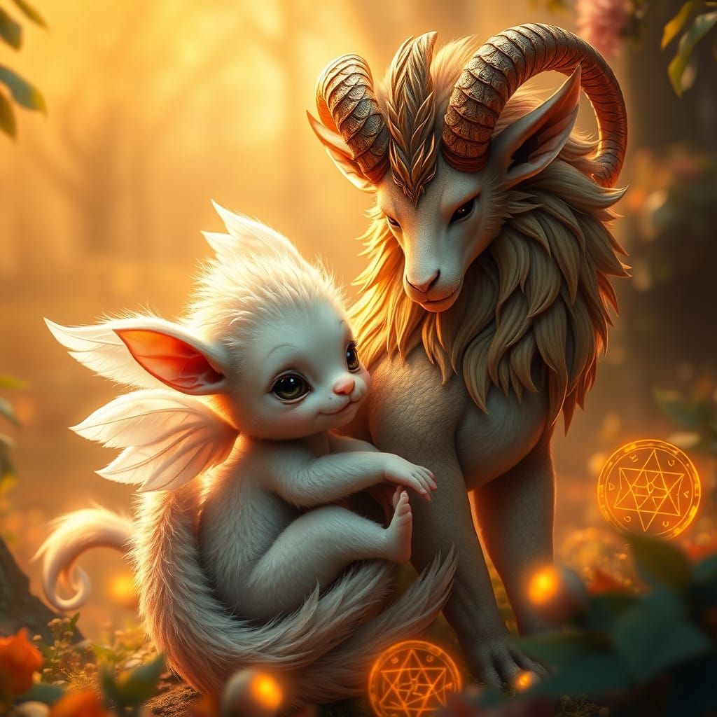 Gentle Hybrid Baby in Enchanted Realm