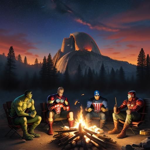 Marvel Superheroes Roast Marshmallows: Comic Book Art