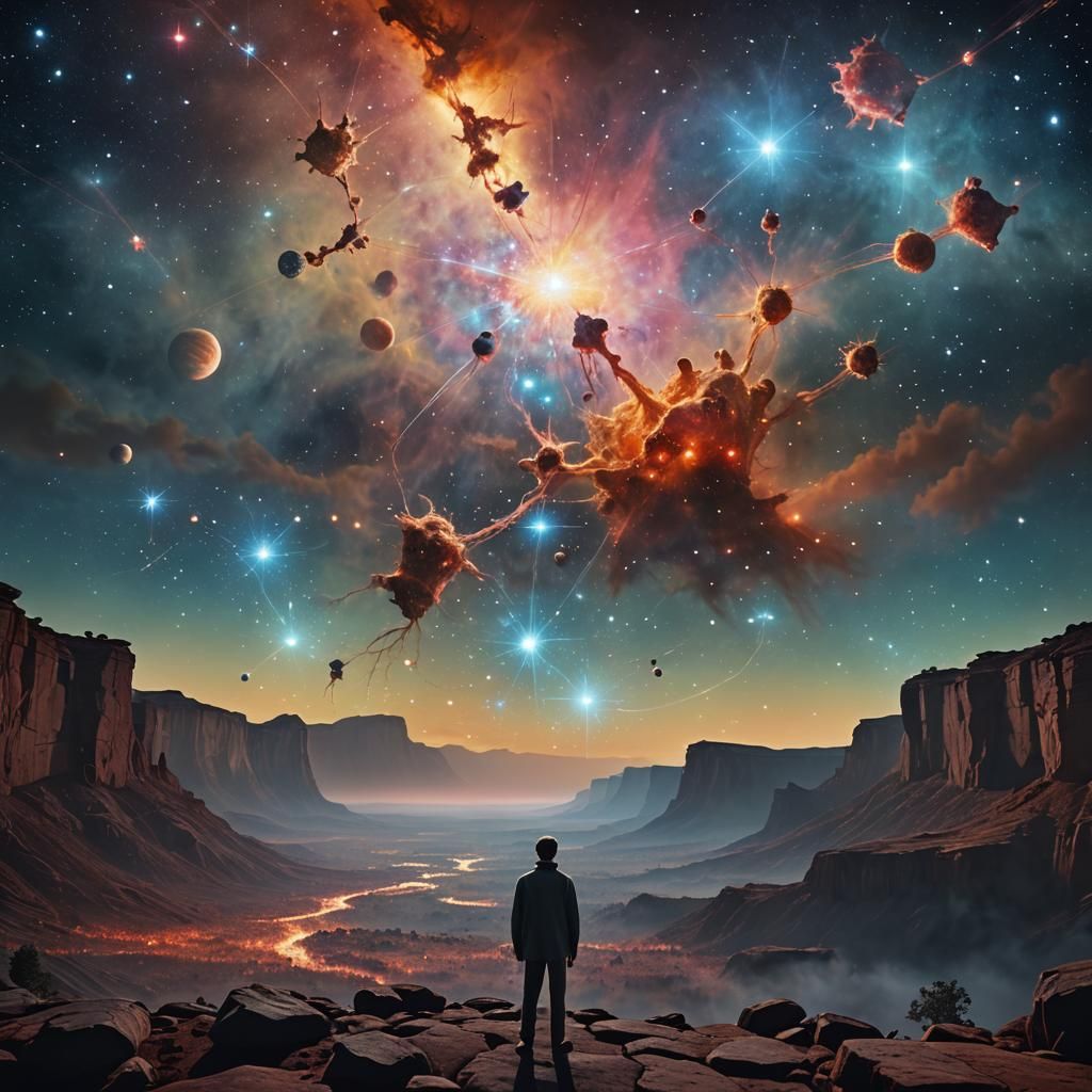 Atomic Neurons in Space: Cinematic Impressionist Dream