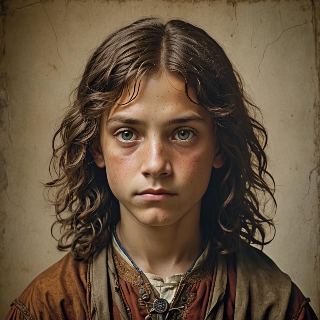 Young Leonardo da Vinci Portrait in Workshop