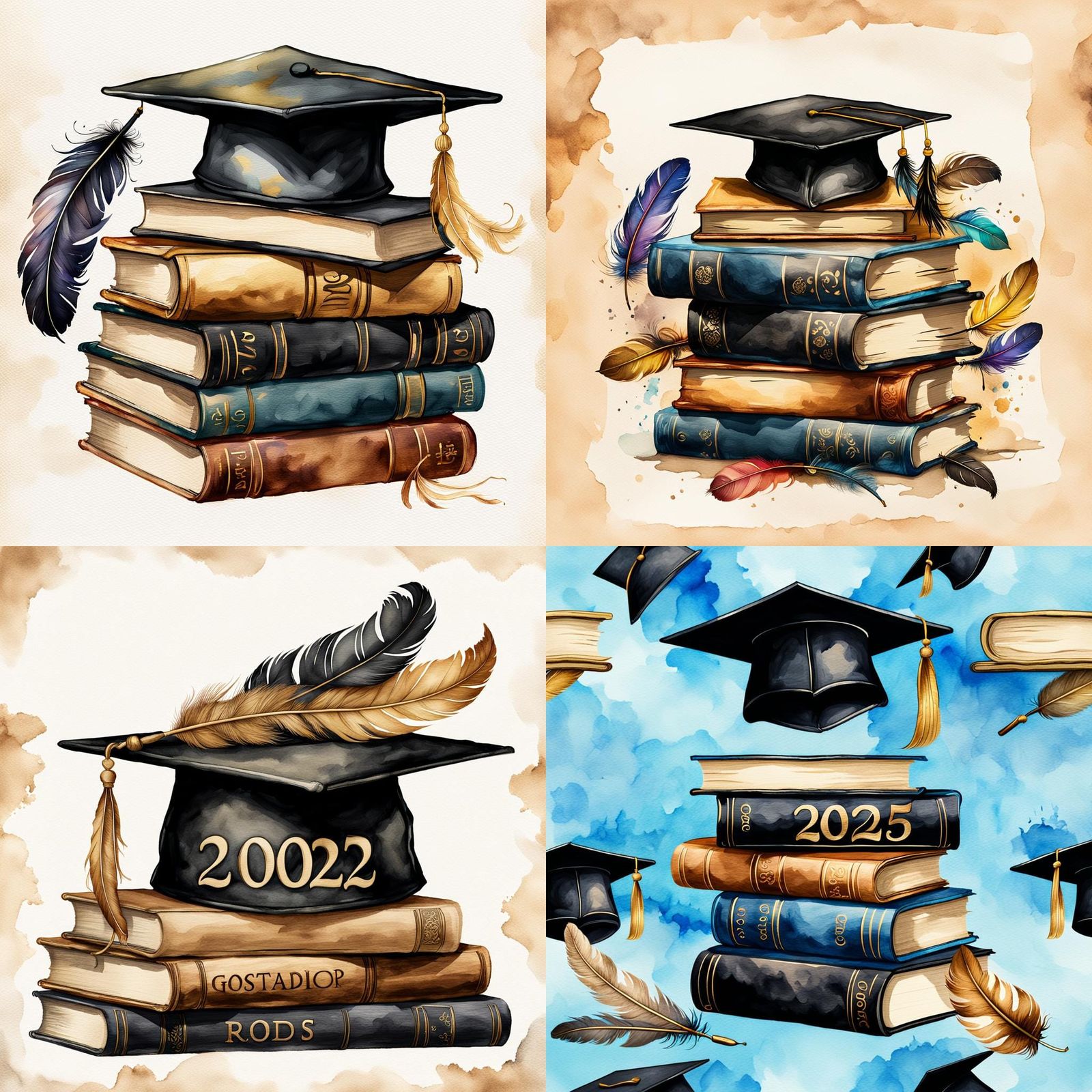 2025 Graduation Design in Watercolor Style