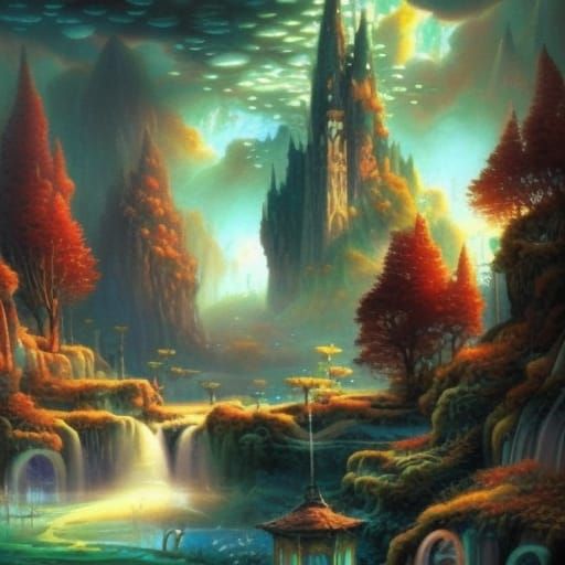 Ethereal Dream Landscape in Detailed Matte Painting