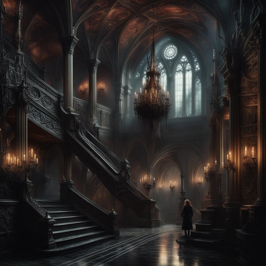 Gothic Lovecraftian Beauty in Digital Matte Painting