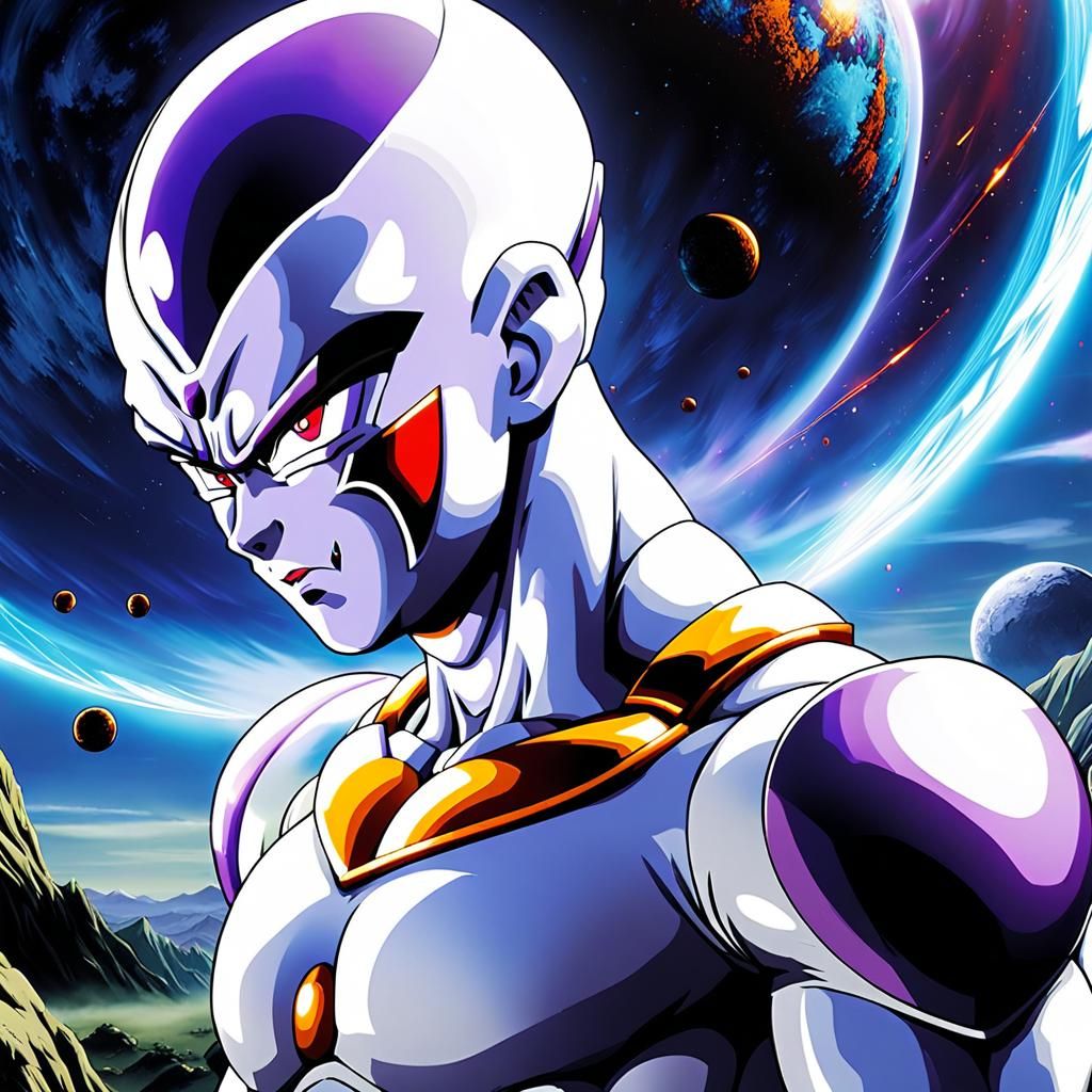 Frieza Destroys a Planet in Anime Style