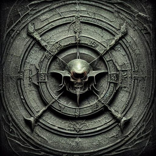 Elder Sign Stone: Dark Fantasy Macro Photography