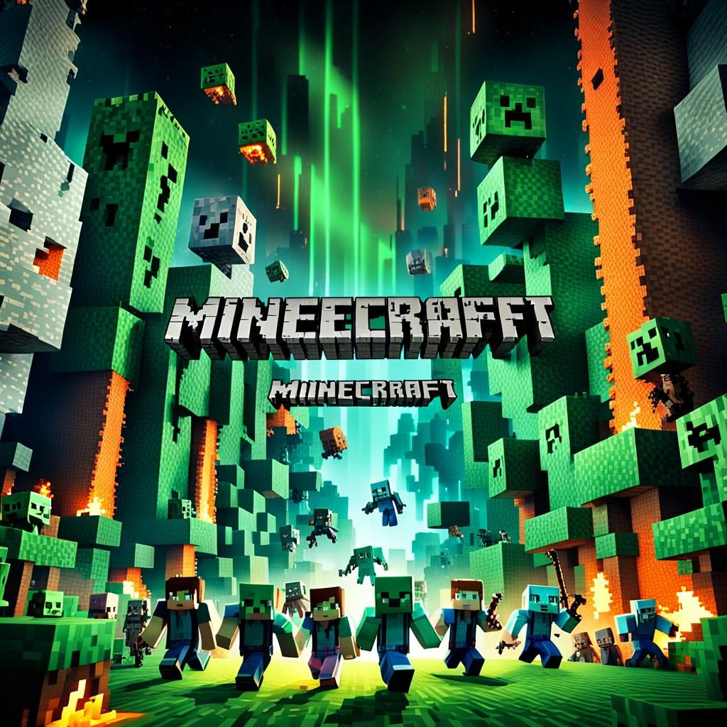 Minecraft Movie Scene in Spielberg Style