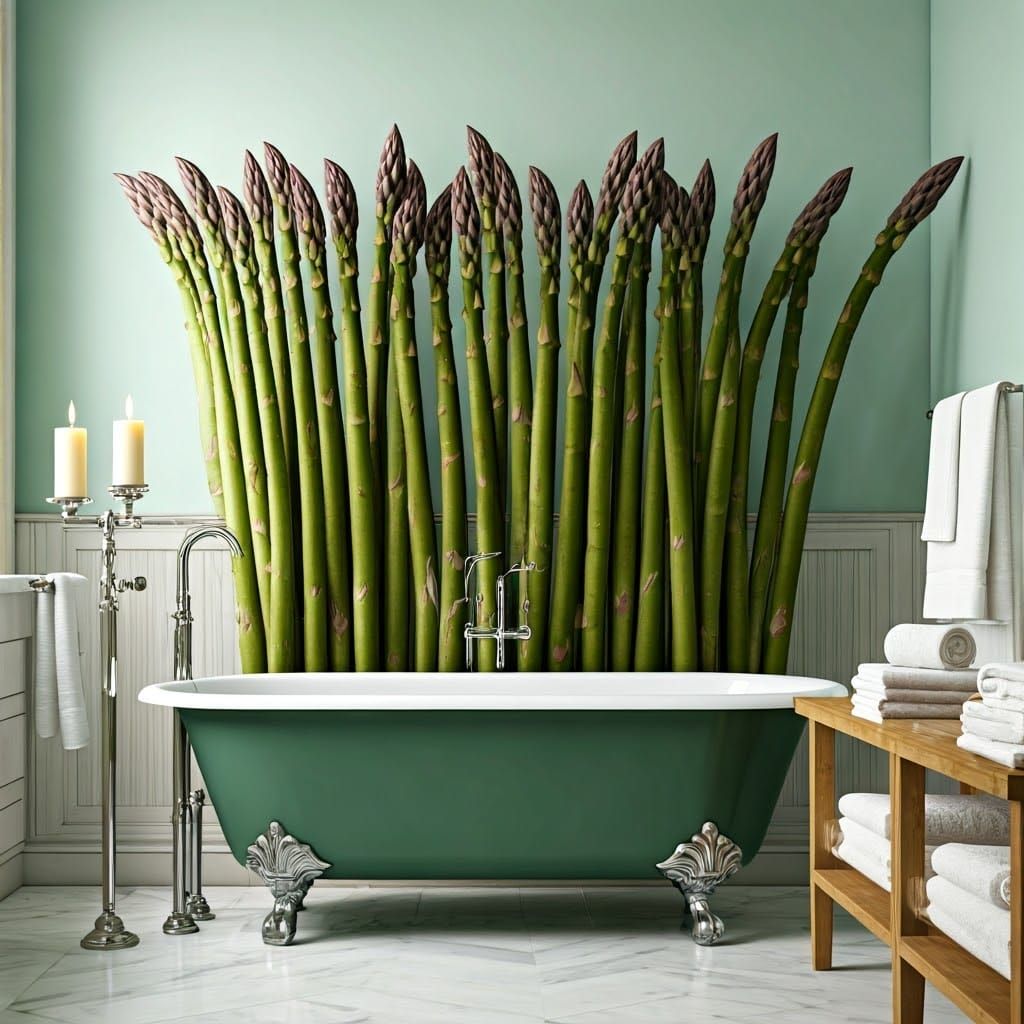 Asparagus Spa: Ethereal Bathroom Oasis