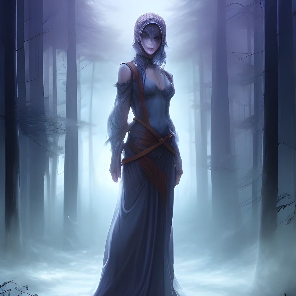 Woman Trapped Inside Blown Glass Bottle, Fantasy Art