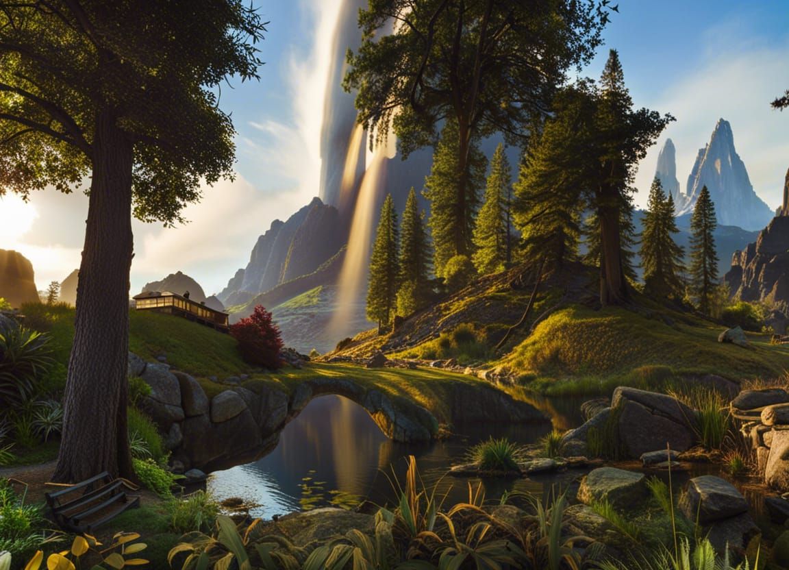 Biblical Scene at Mount Sinai in Romantic HDR Style