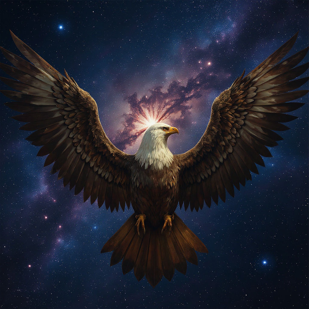 Futuristic Native American Woman with Feather Headdress