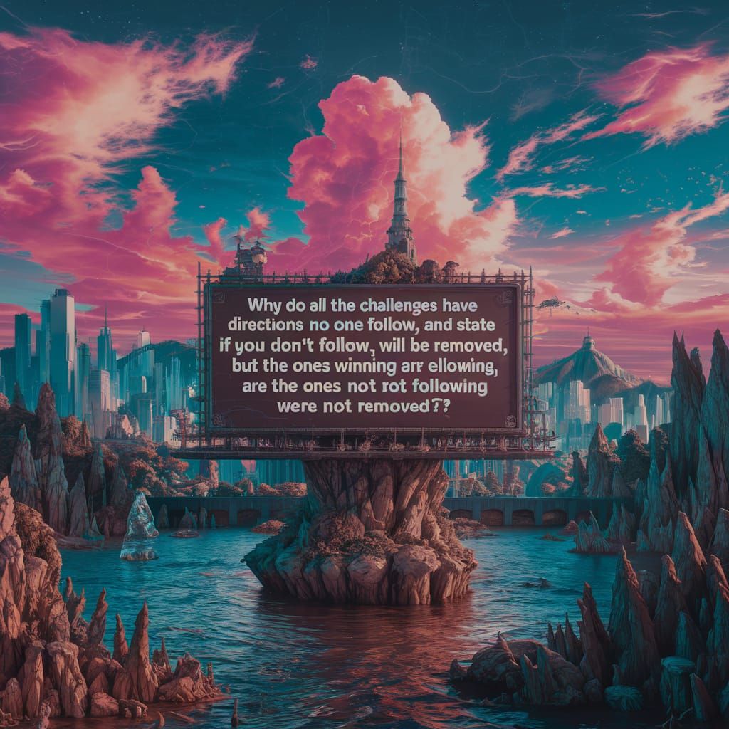 Fantasy Landscape with Billboard in Matte Painting Style