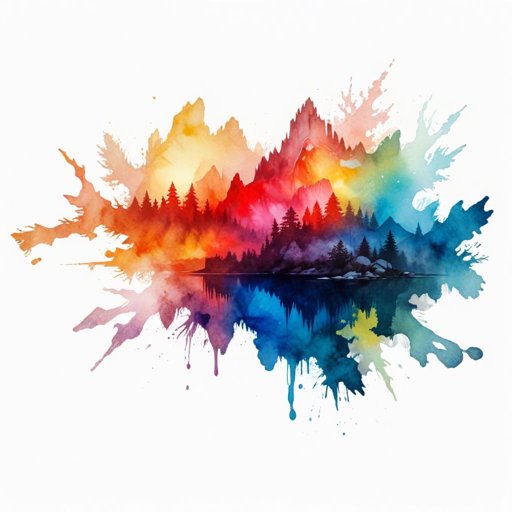 Ethereal Watercolor Mountain Sanctuary