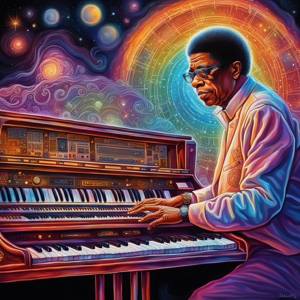 Herbie Hancock: Holographic Cosmic Wurlitzer Illustration
