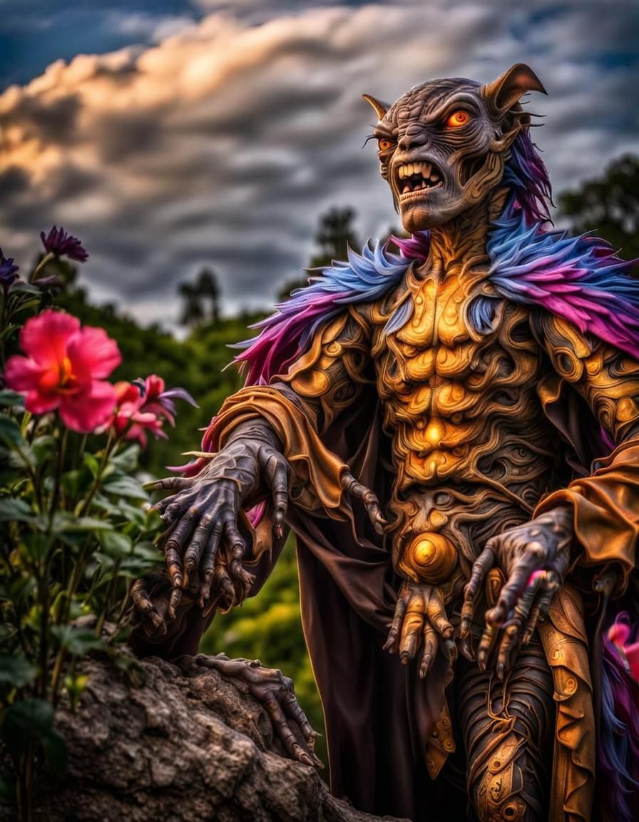 Photorealistic Aliens in Studio, Exotic Fashion