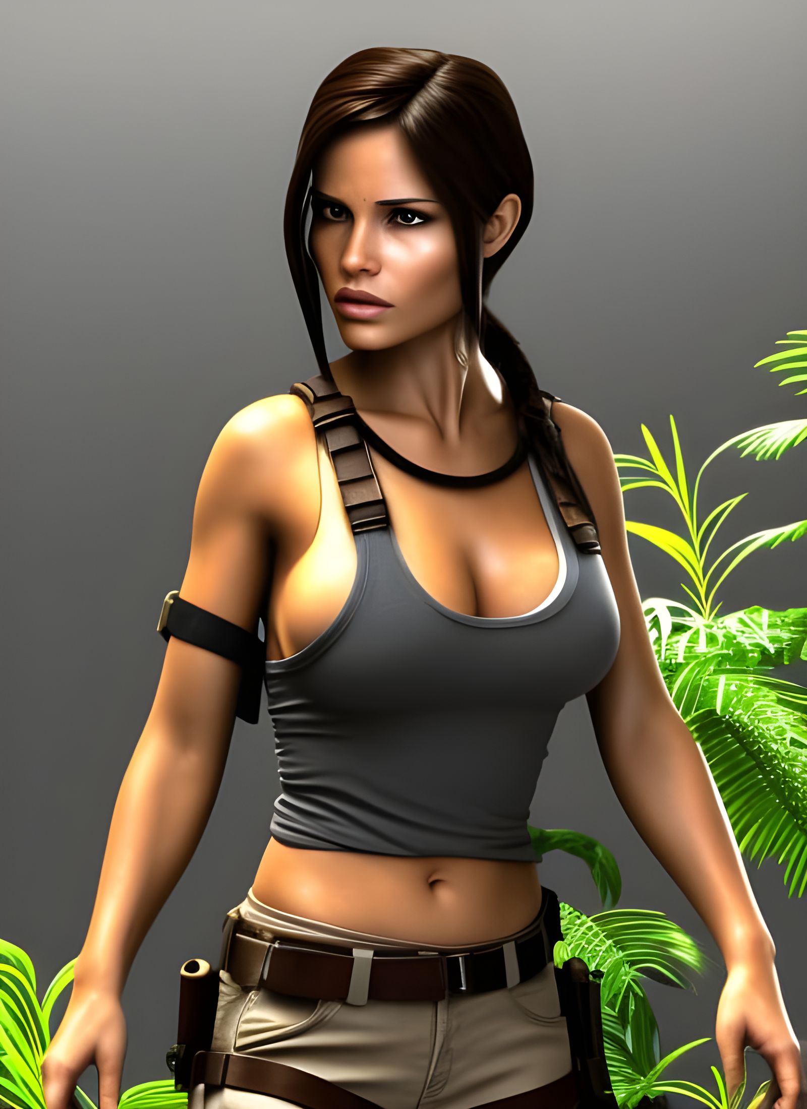 Hyperrealistic 3D Lara Croft Portrait in Natural Light