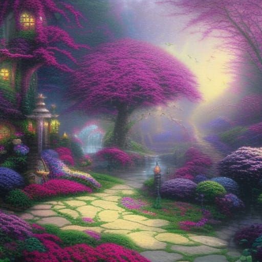 Ethereal Fairy World in Kinkade Style