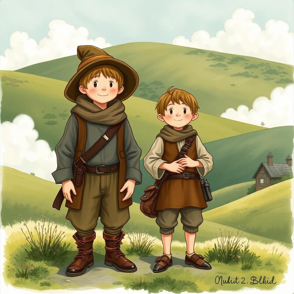 Merry and Pippin in the Shire, Illustrated