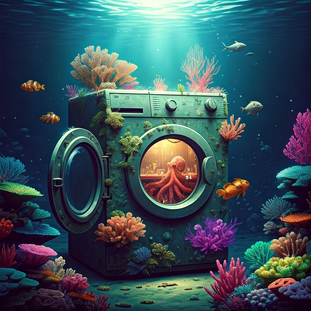 Underwater Jazz Club in Vintage Washing Machine