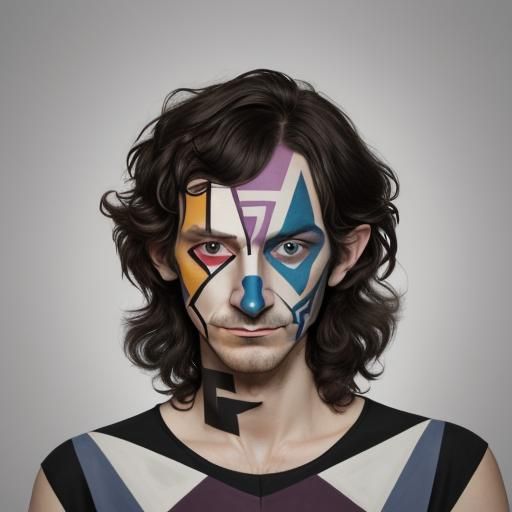 Geometric Face Paint Portrait