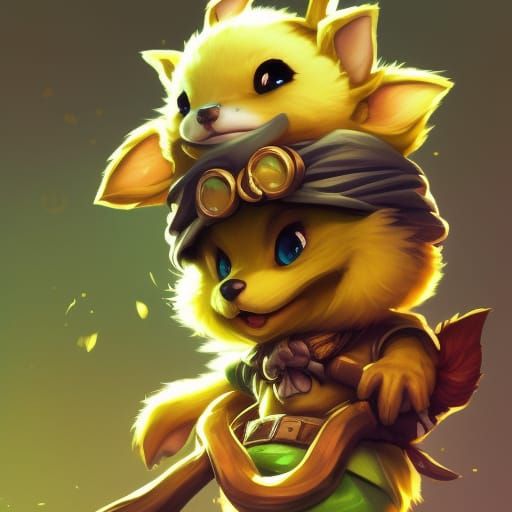 League of Legends Teemo Portrait in Digital Art Style