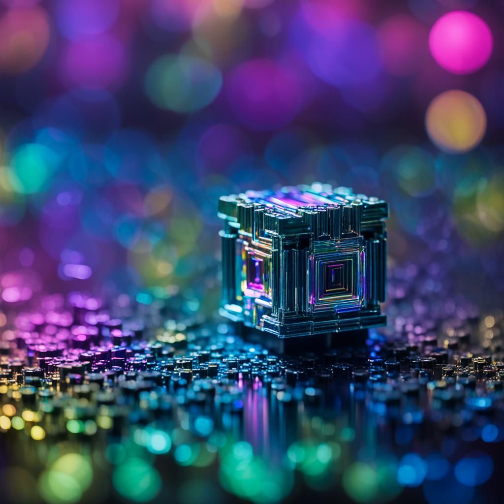 Iridescent Bismuth Crystals in Professional Photography