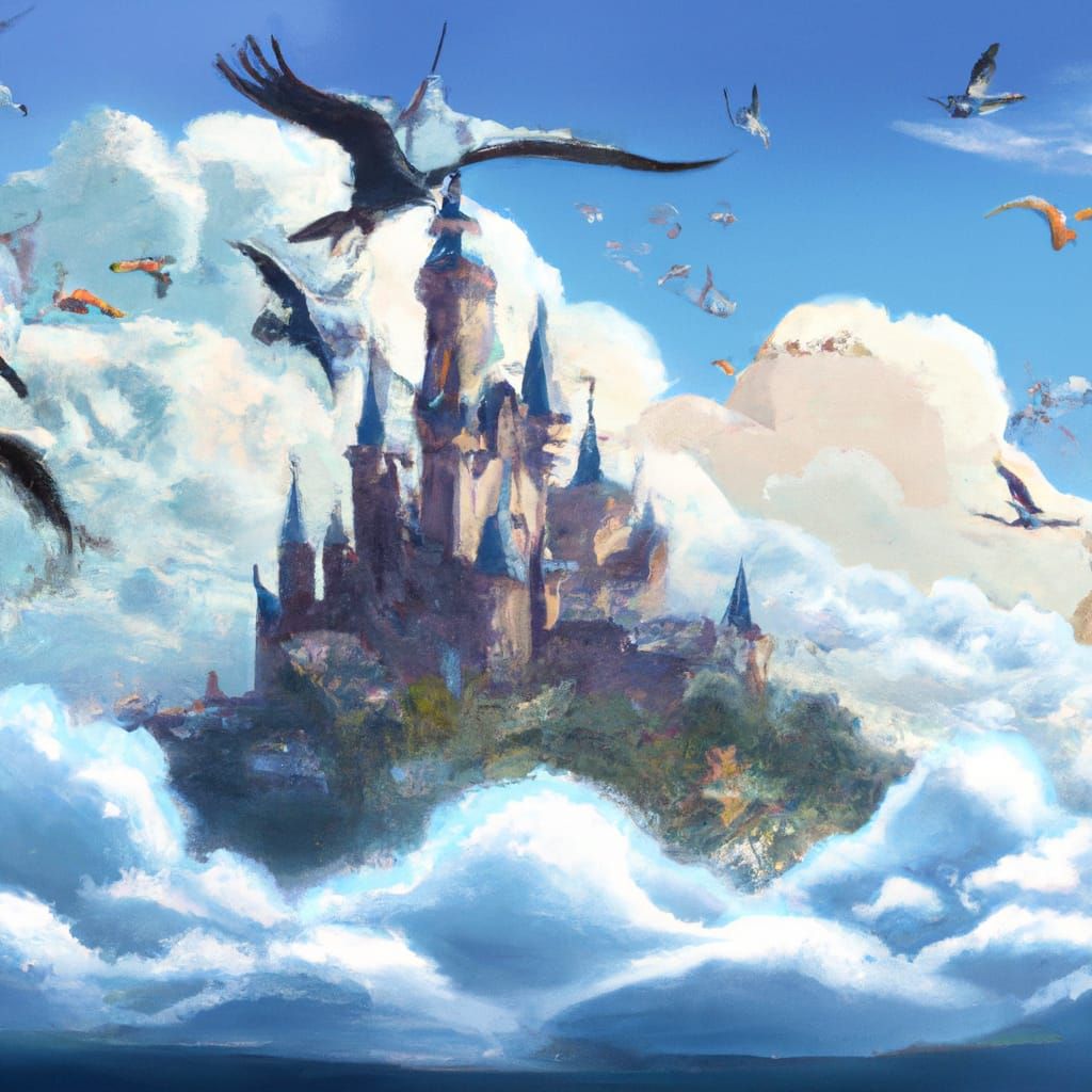 Floating Castle in the Sky: Pixar-Style Concept Art
