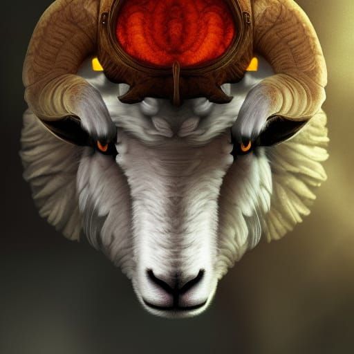 Cute Sheep in Wolf's Clothing: Hyperrealistic Concept Art