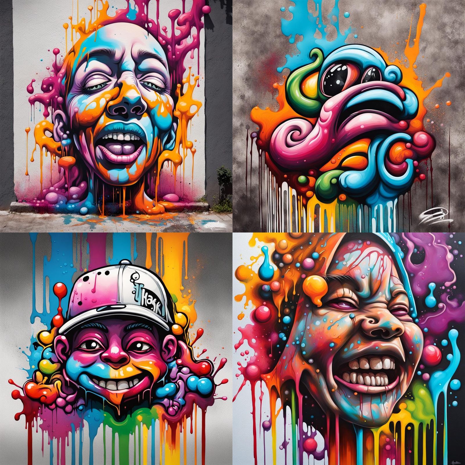 Colorful Thankful Graffiti Art in Street Art Style