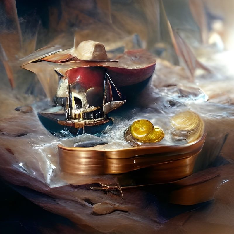Pirate Treasure in Oil Painting Style