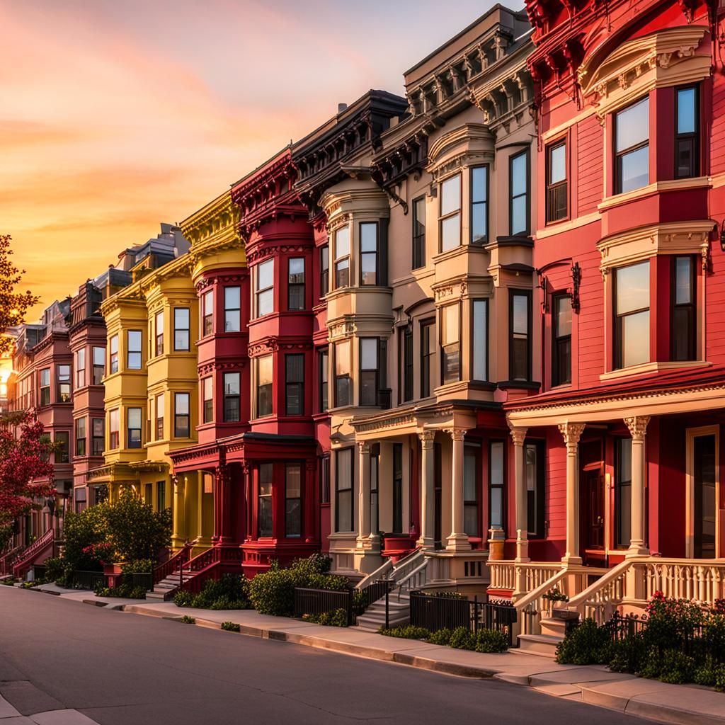 Picturesque Row Houses on a Tranquil Street