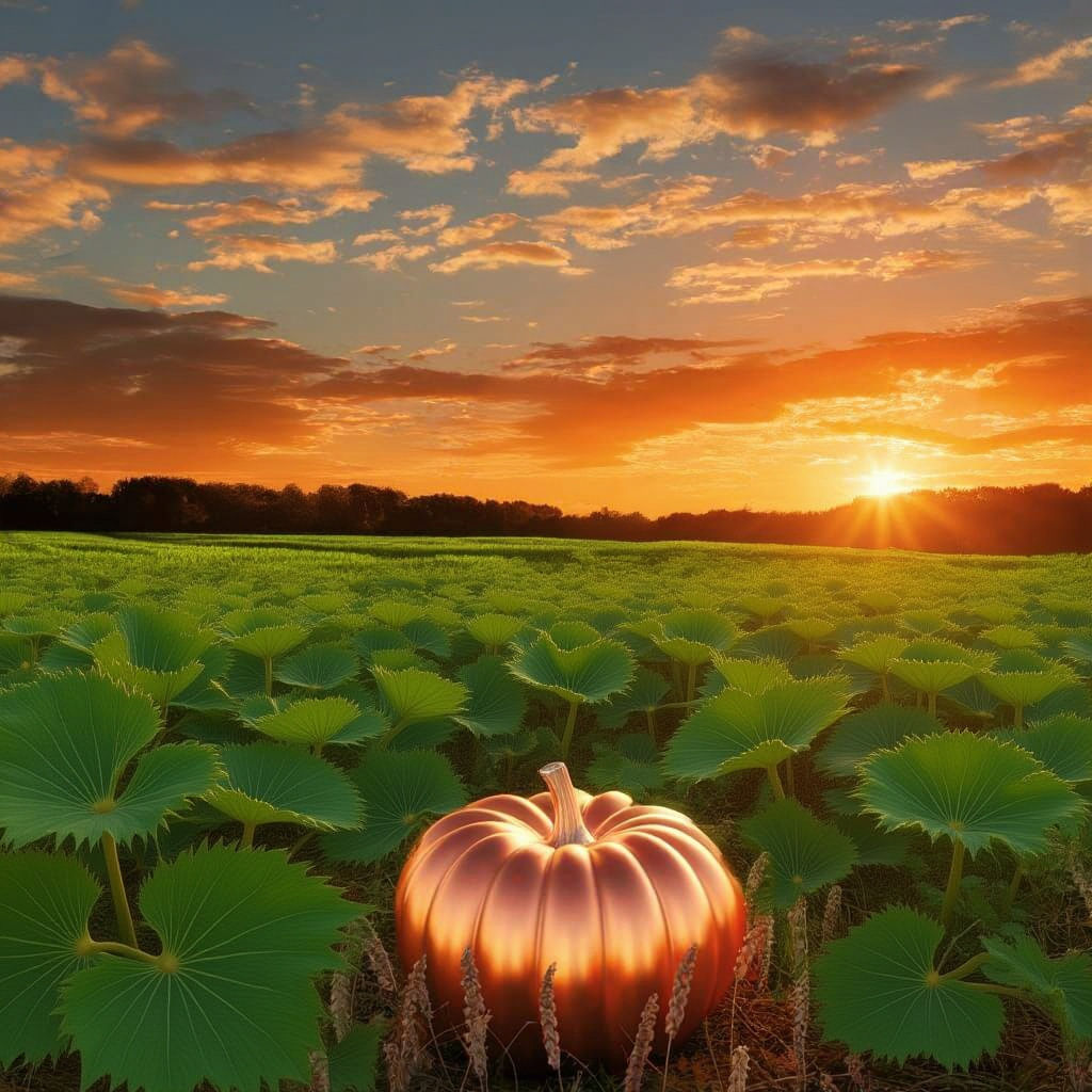 Surreal Autumn Harvest With Luminous Apples