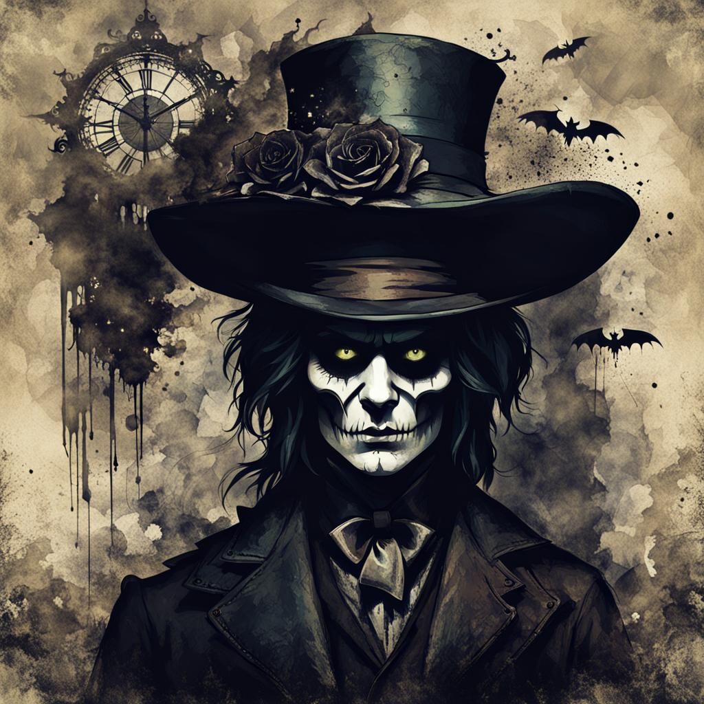 Sinister Costume Party in Grunge Expressionism