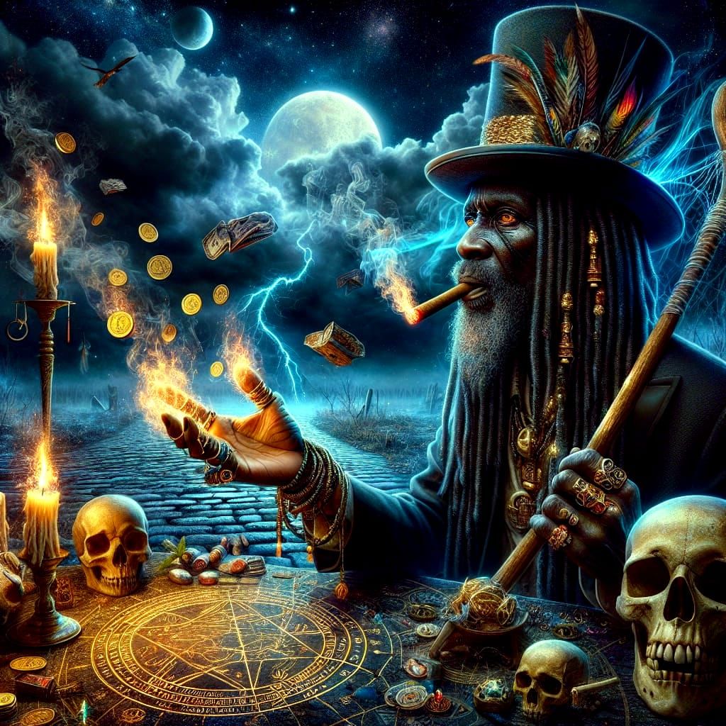 Papa Legba in Dark Fantasy Oil Painting