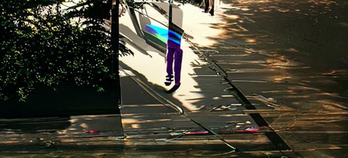 Synthwave Neon Retro Illustration with Levitating Figure