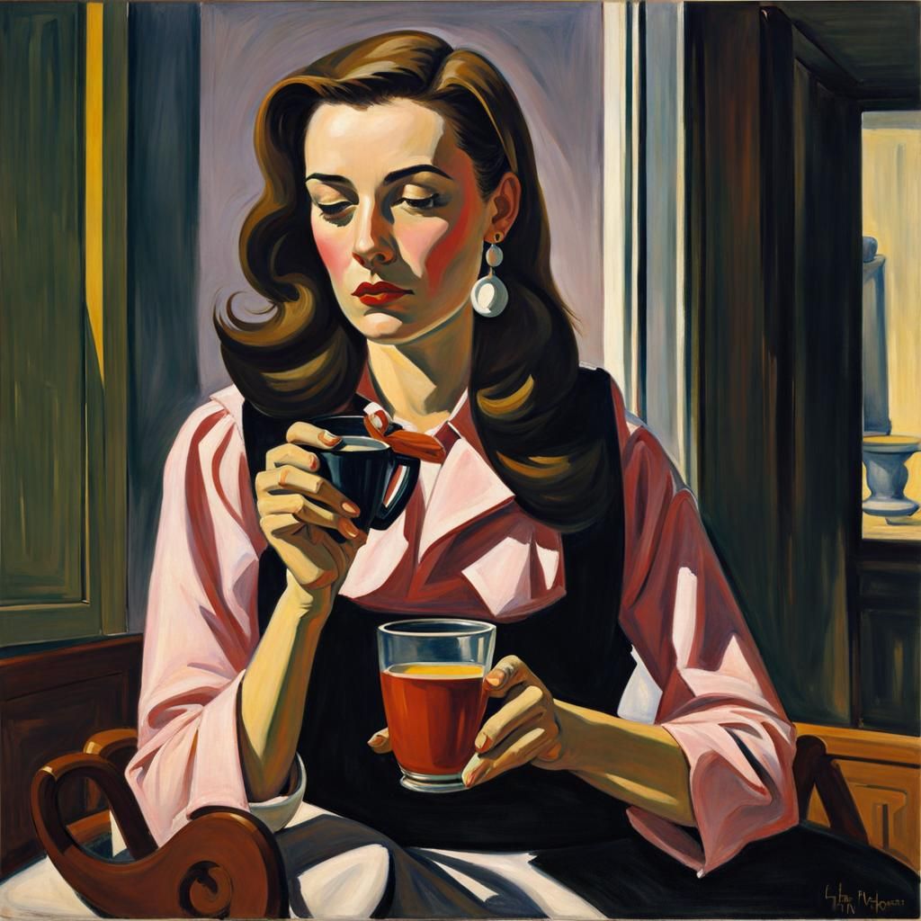 Abstract Desert Landscape, Hopper and O'Keefe Style