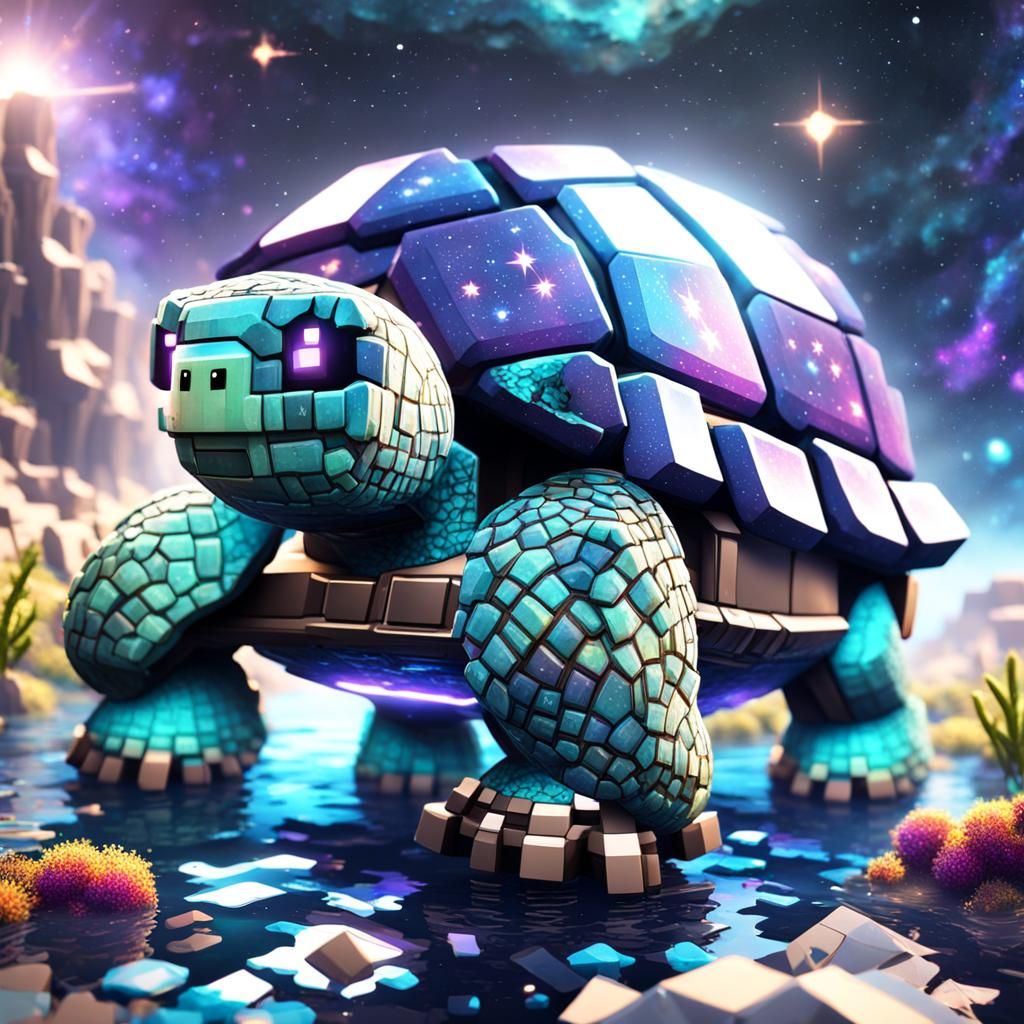 Minecraft Turtle in Galaxy: Fantasy Concept Art