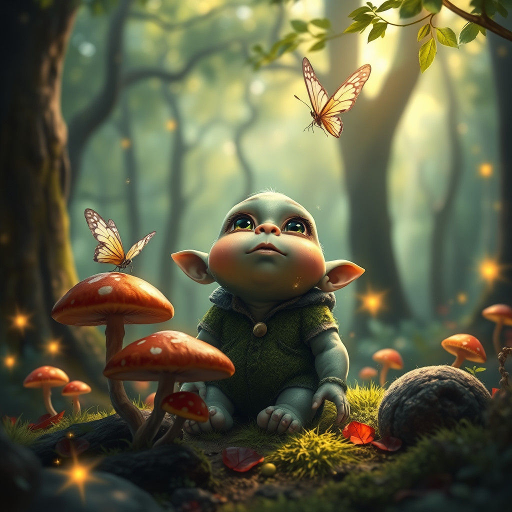 Enchanted Ogre Gaze: A Woodland Fantasy