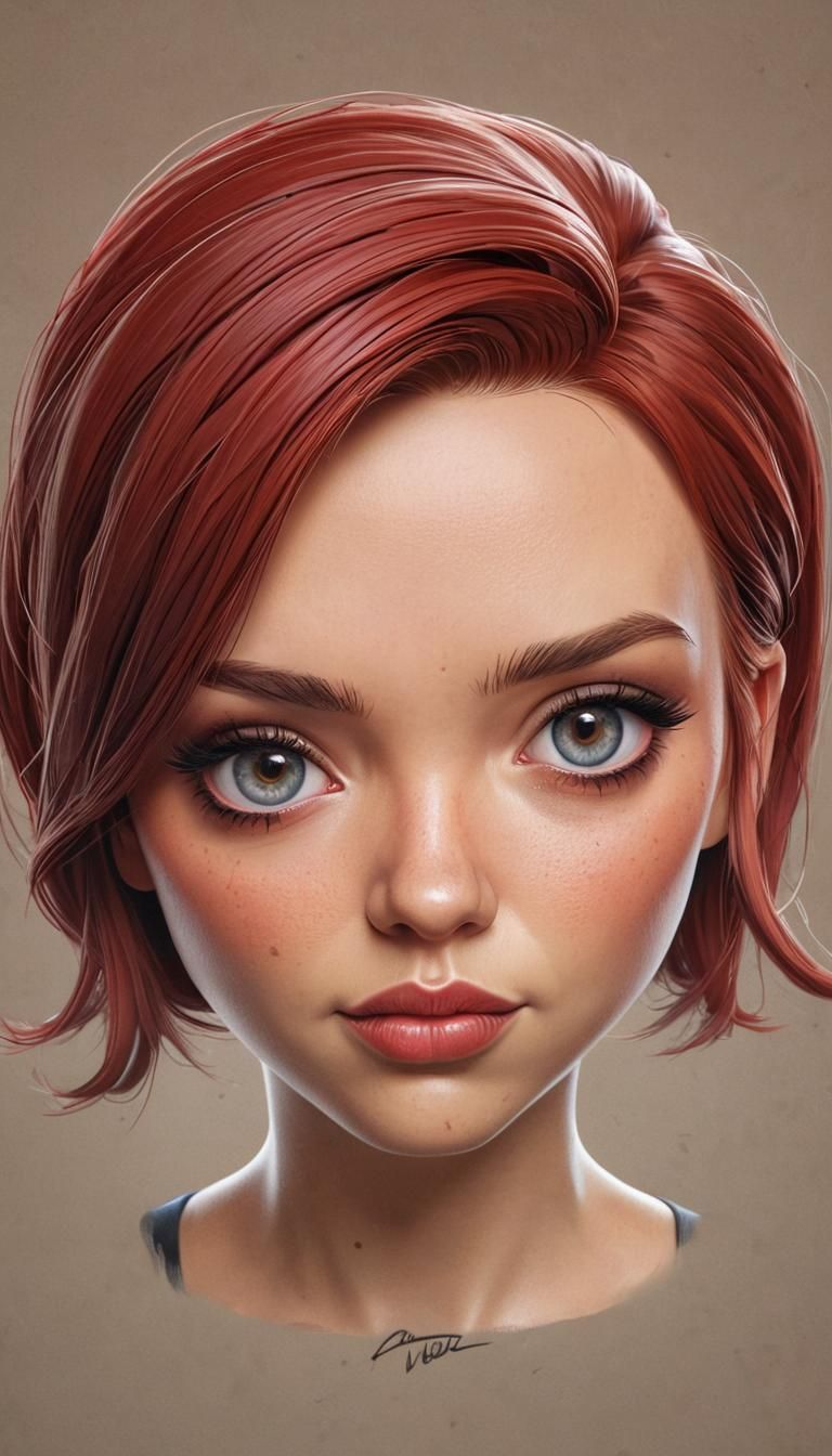 Caricature of Scarlett Johansson as Marvel's Black Widow