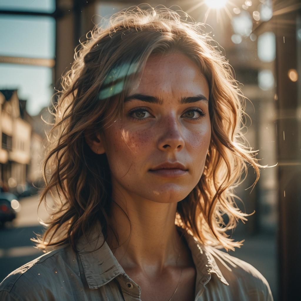 Hyperrealistic Double Exposure Portrait of a Girl