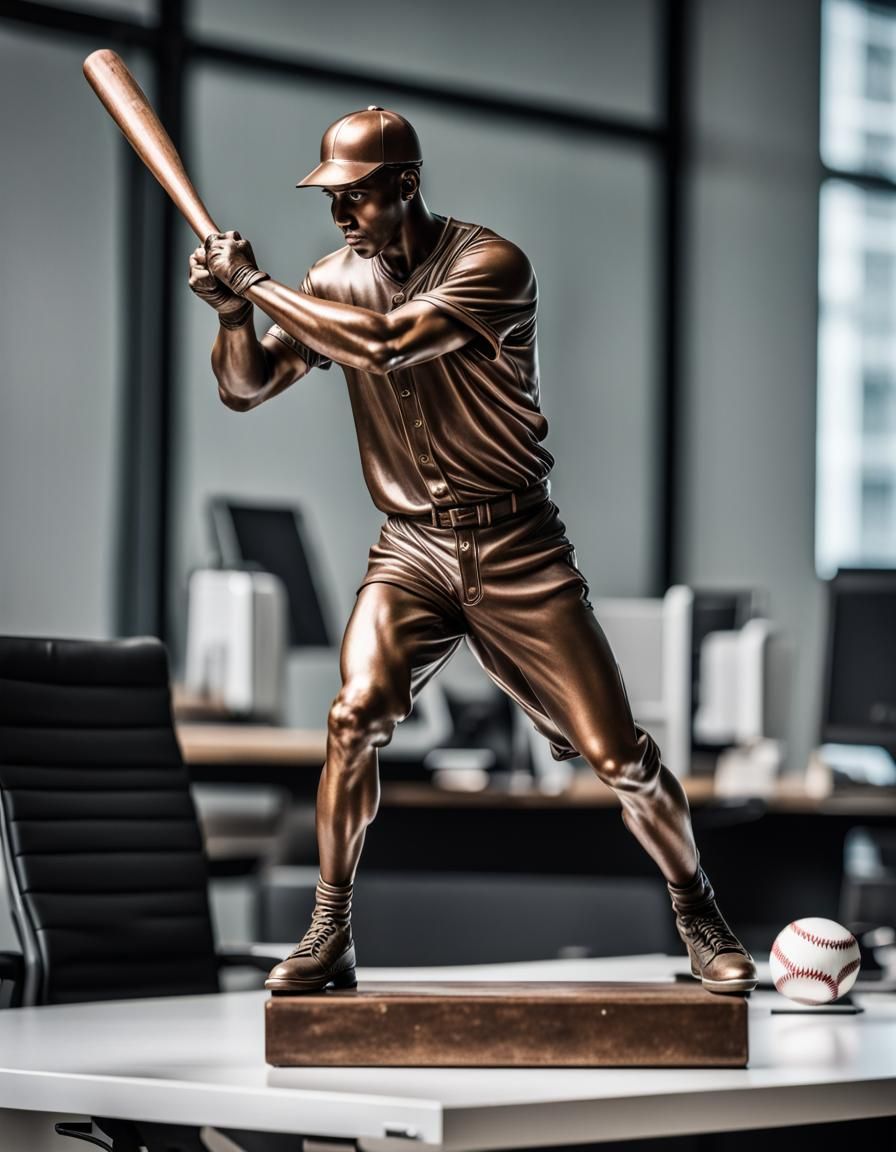 Baseball player as paperweight