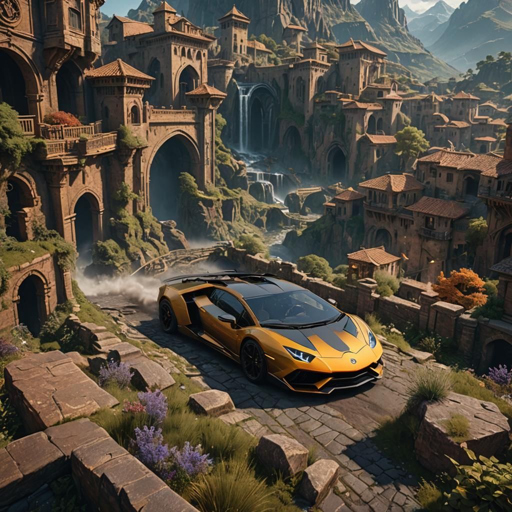 Josh Allen in Lamborghini: Detailed Matte Painting