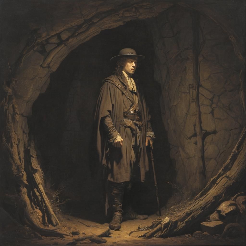 Dramatic Grimdark Scene with Light and Shadow